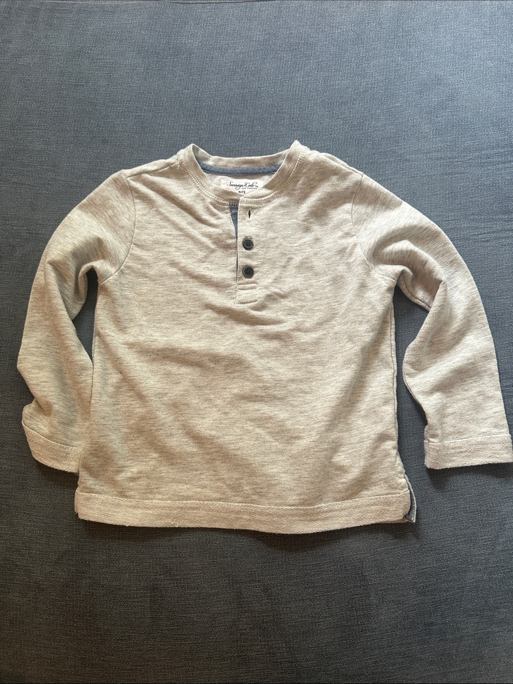 Sovereign Code Boys' Long Sleeve Henley in Light Beige